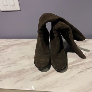 Via Spiga Women's Suede Over-the-Knee Boots - Dark Brown